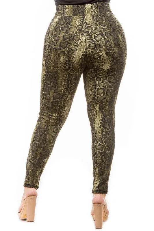 PLUS Printed snake Leggings