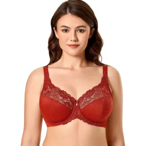 Plus size underwired non-padded lace bras 02 (Size 36/80 - 44/100, C - H)