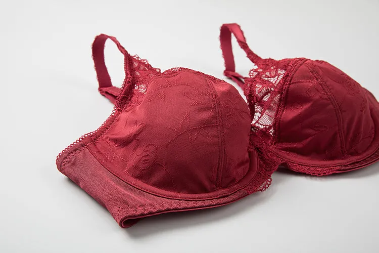 Plus size underwired non-padded lace bras 02 (Size 36/80 - 44/100, C - H)