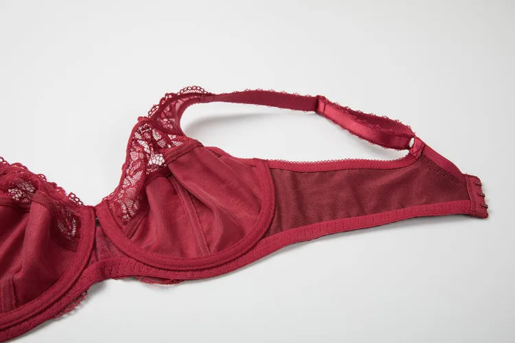 Plus size underwired non-padded lace bras 02 (Size 36/80 - 44/100, C - H)