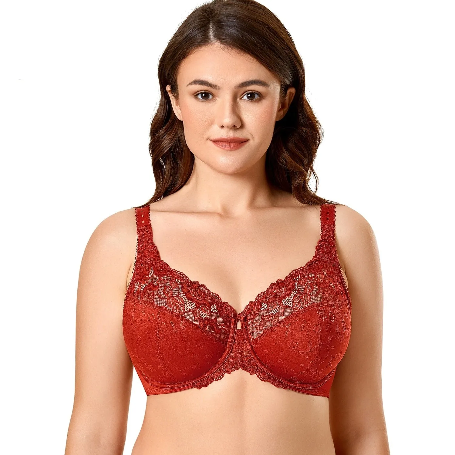 Plus size underwired non-padded lace bras 02 (Size 36/80 - 44/100, C - H)