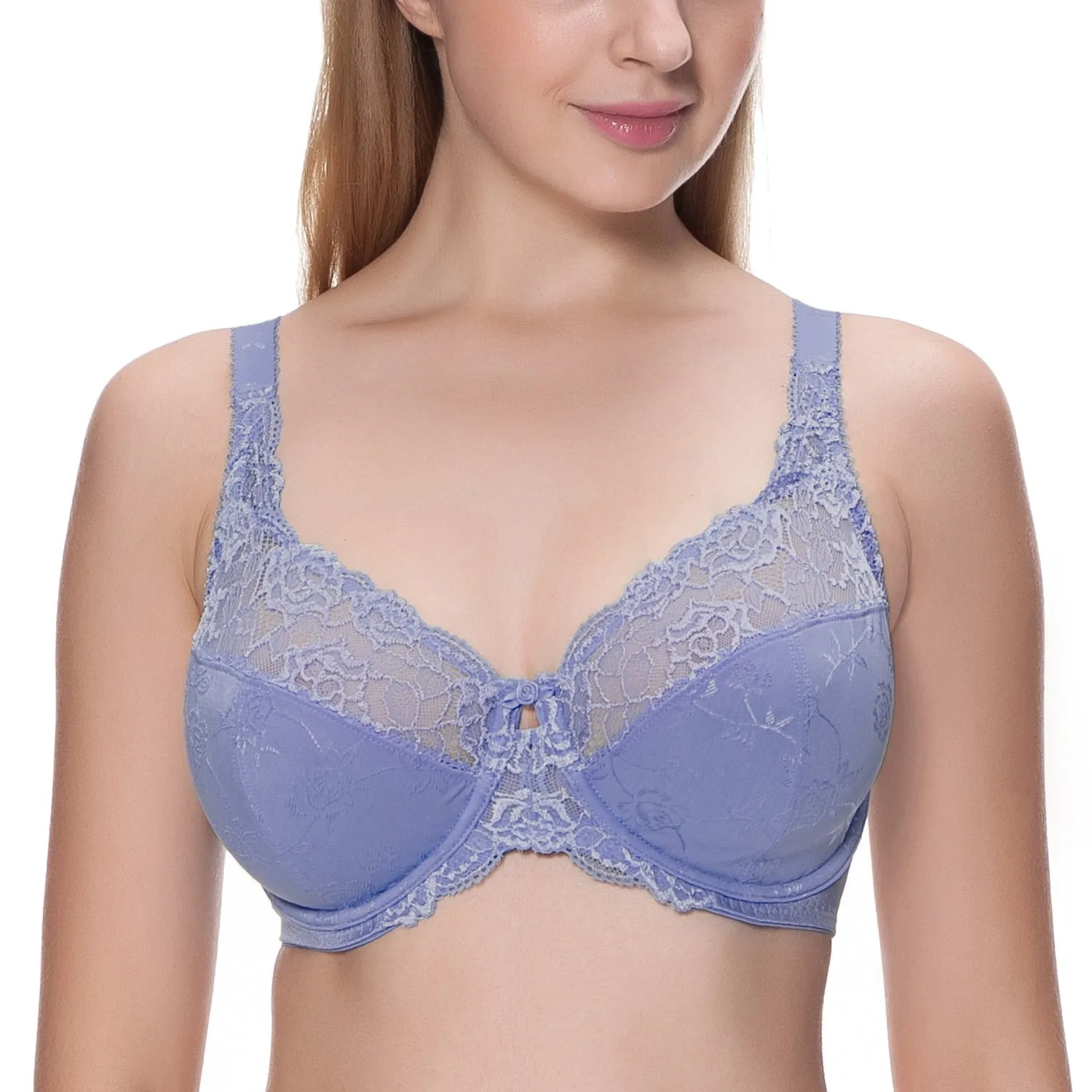 Plus size underwired non-padded lace bras 02 (Size 36/80 - 44/100, C - H)