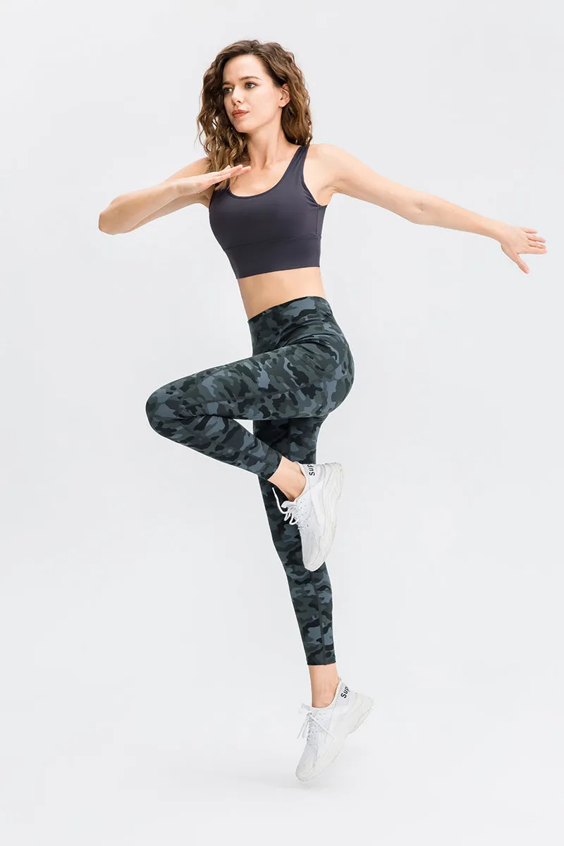 Printed High-Waisted Leggings with Pockets