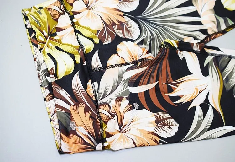Printed Tropical Fitness Yoga Set
