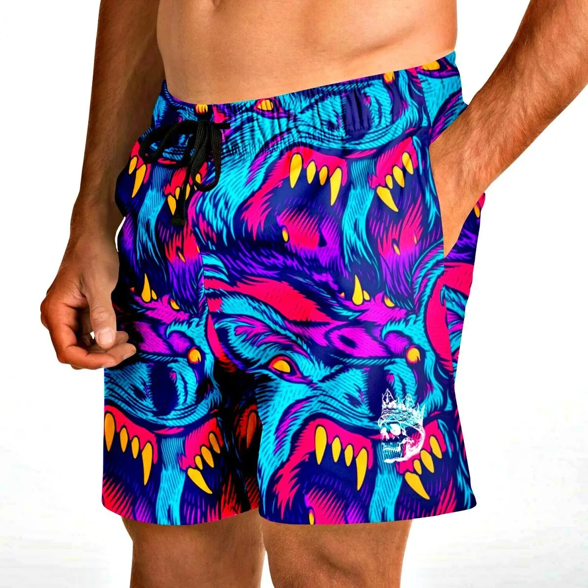Psychedelic Wolves Athletic Shorts