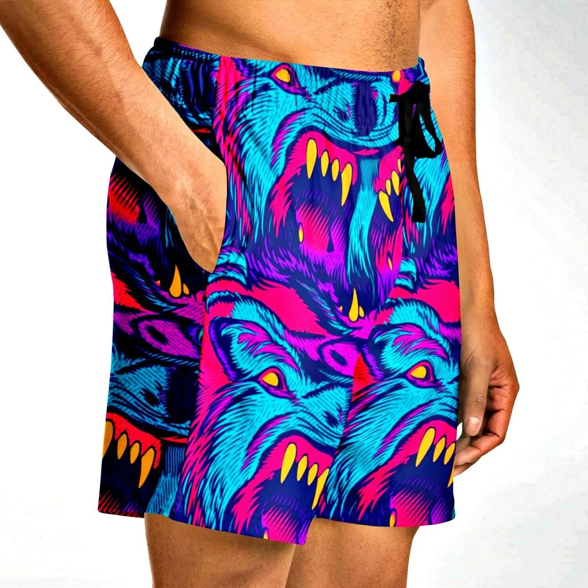 Psychedelic Wolves Athletic Shorts
