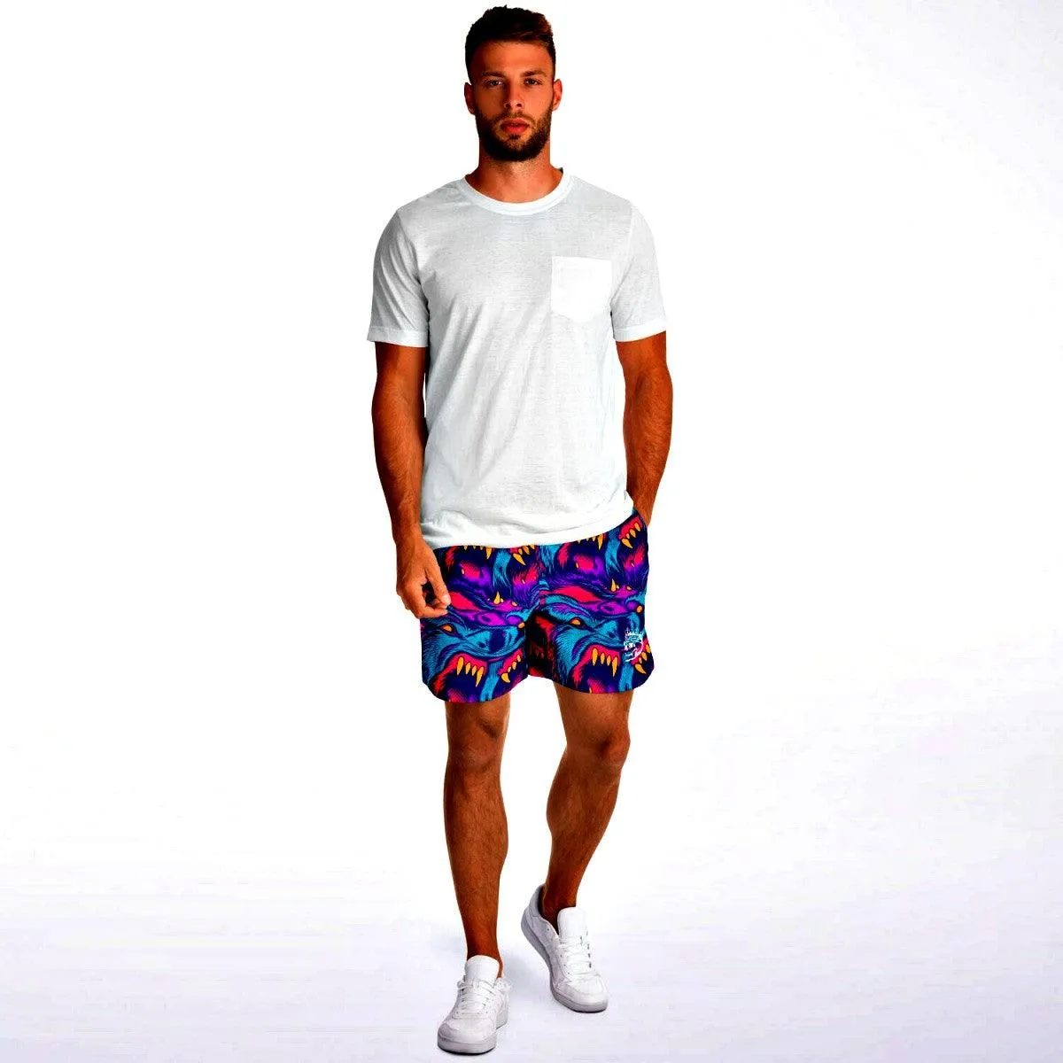 Psychedelic Wolves Athletic Shorts