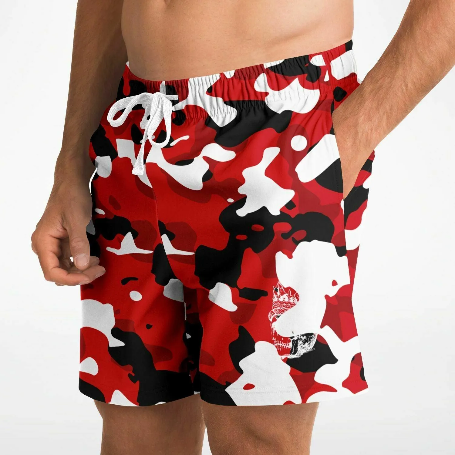 Red Camouflage Athletic Shorts