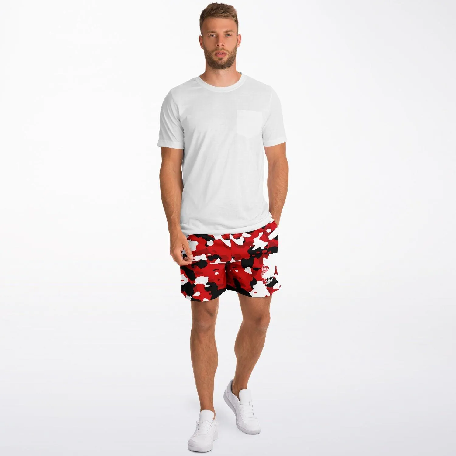 Red Camouflage Athletic Shorts