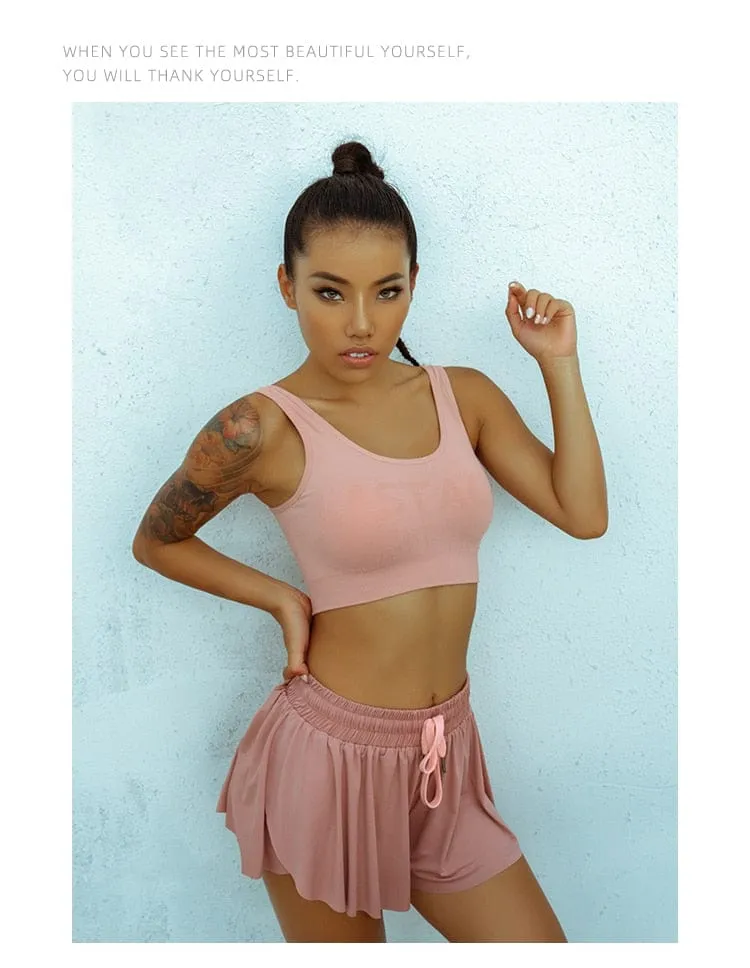 Running Shorts Women 2 In 1 Quick-Dry Shorts Gym Shorts Breathable Yoga Shorts