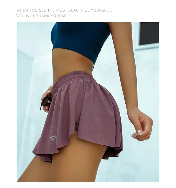 Running Shorts Women 2 In 1 Quick-Dry Shorts Gym Shorts Breathable Yoga Shorts