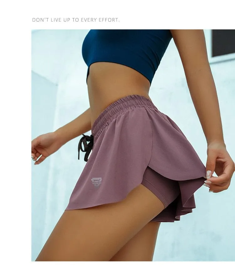 Running Shorts Women 2 In 1 Quick-Dry Shorts Gym Shorts Breathable Yoga Shorts