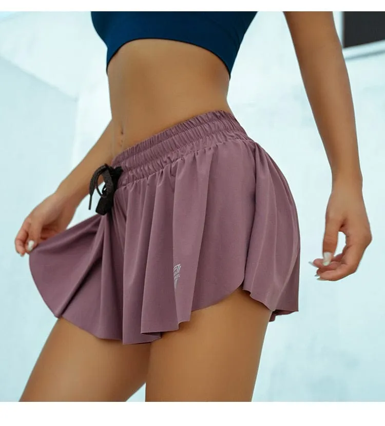Running Shorts Women 2 In 1 Quick-Dry Shorts Gym Shorts Breathable Yoga Shorts