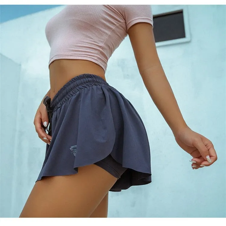 Running Shorts Women 2 In 1 Quick-Dry Shorts Gym Shorts Breathable Yoga Shorts