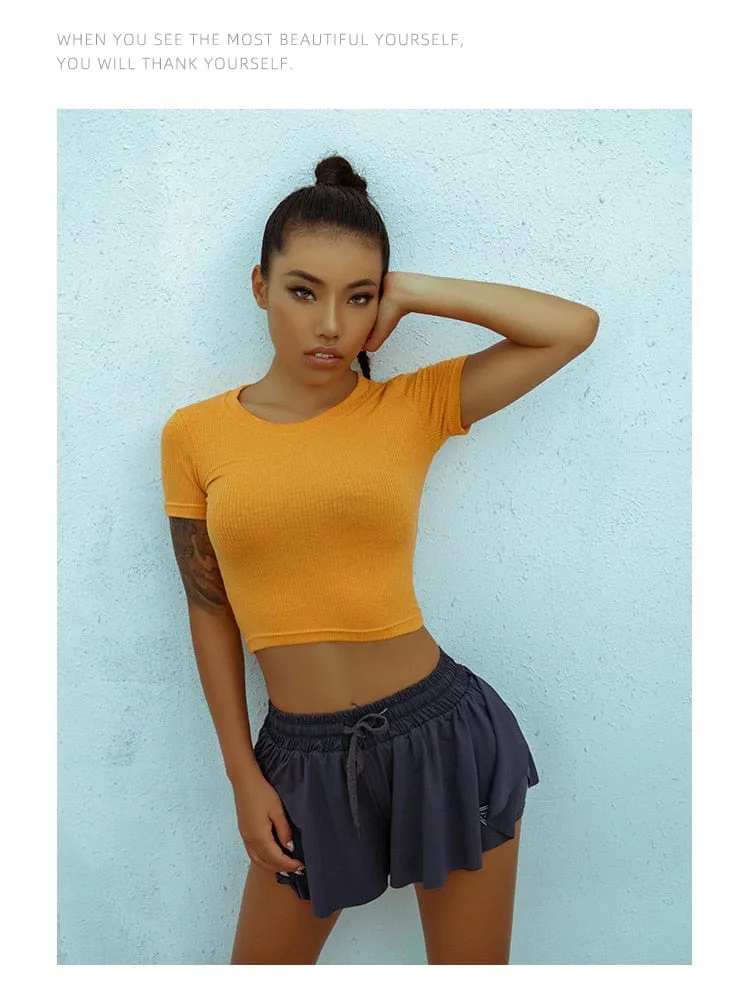 Running Shorts Women 2 In 1 Quick-Dry Shorts Gym Shorts Breathable Yoga Shorts