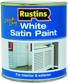 Rustins Quick Dry Satin Paint White 500ml