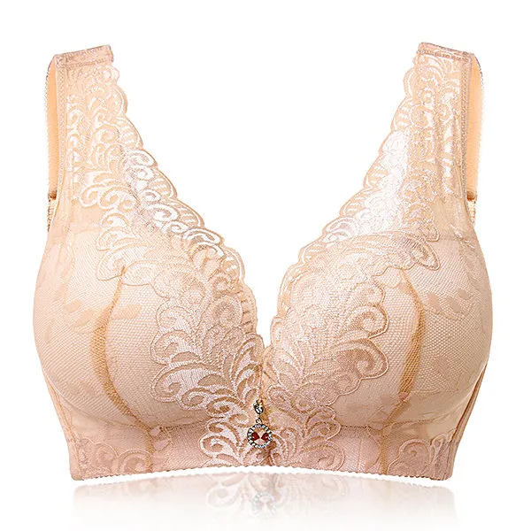 Sexy Deep V Gather Breathable Wireless Full Coverage Bras