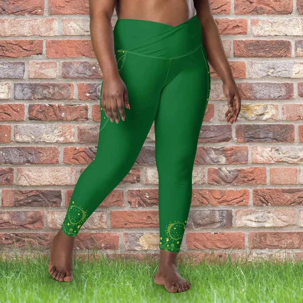 Stylish Athletic Crossover Leggings with Pockets, lioness-love