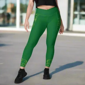 Stylish Athletic Crossover Leggings with Pockets, lioness-love