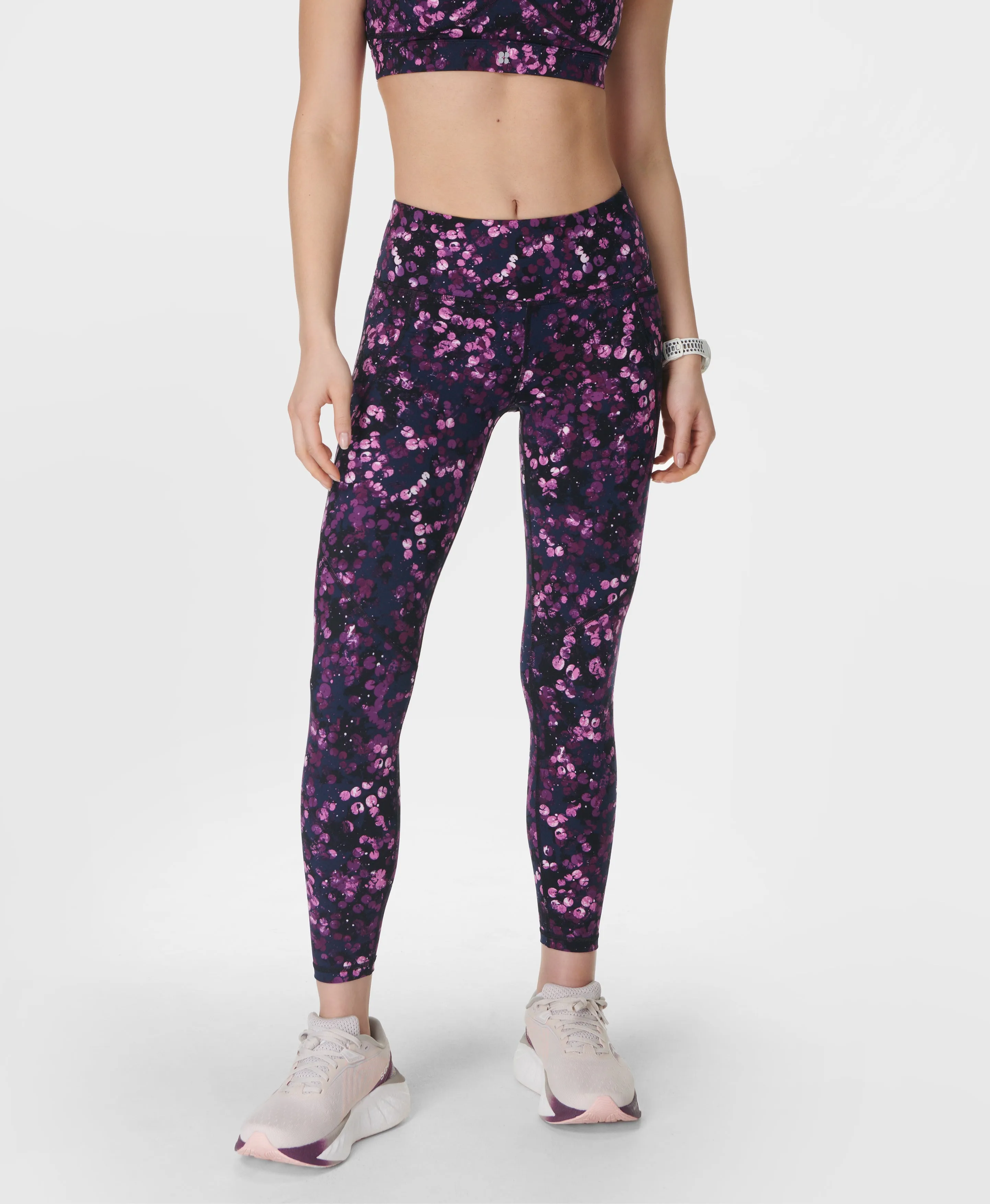 Sweaty Betty Power 7/8 Workout Leggings in Purple Print