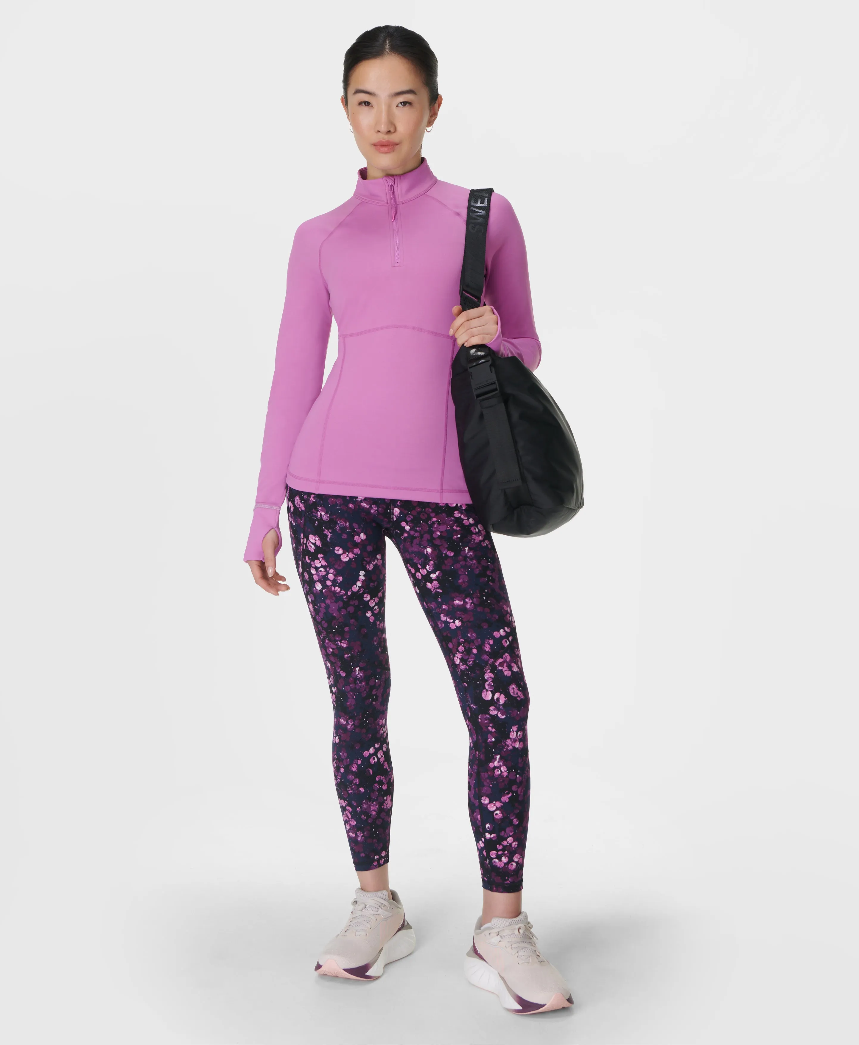 Sweaty Betty Power 7/8 Workout Leggings in Purple Print