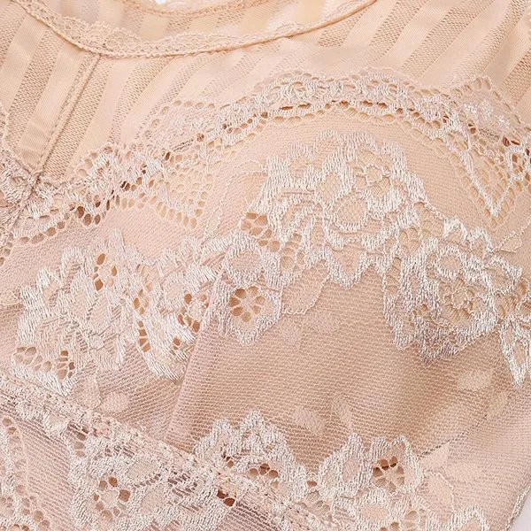 T-shirt Printed Lace-trim Wireless Seamless Breathable Thin Bras