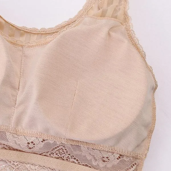 T-shirt Printed Lace-trim Wireless Seamless Breathable Thin Bras