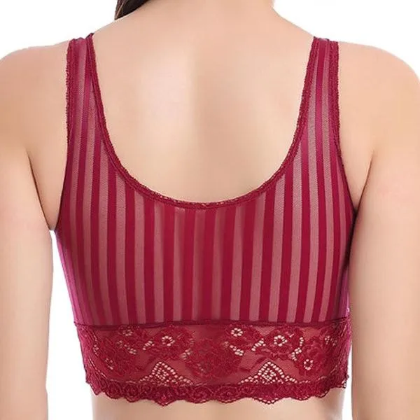 T-shirt Printed Lace-trim Wireless Seamless Breathable Thin Bras