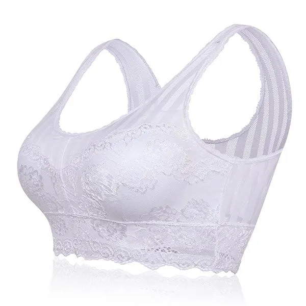 T-shirt Printed Lace-trim Wireless Seamless Breathable Thin Bras