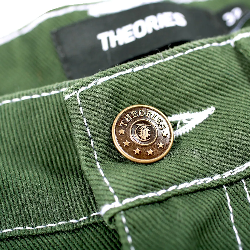 Theories Plaza Denim Shorts - Hunter Green