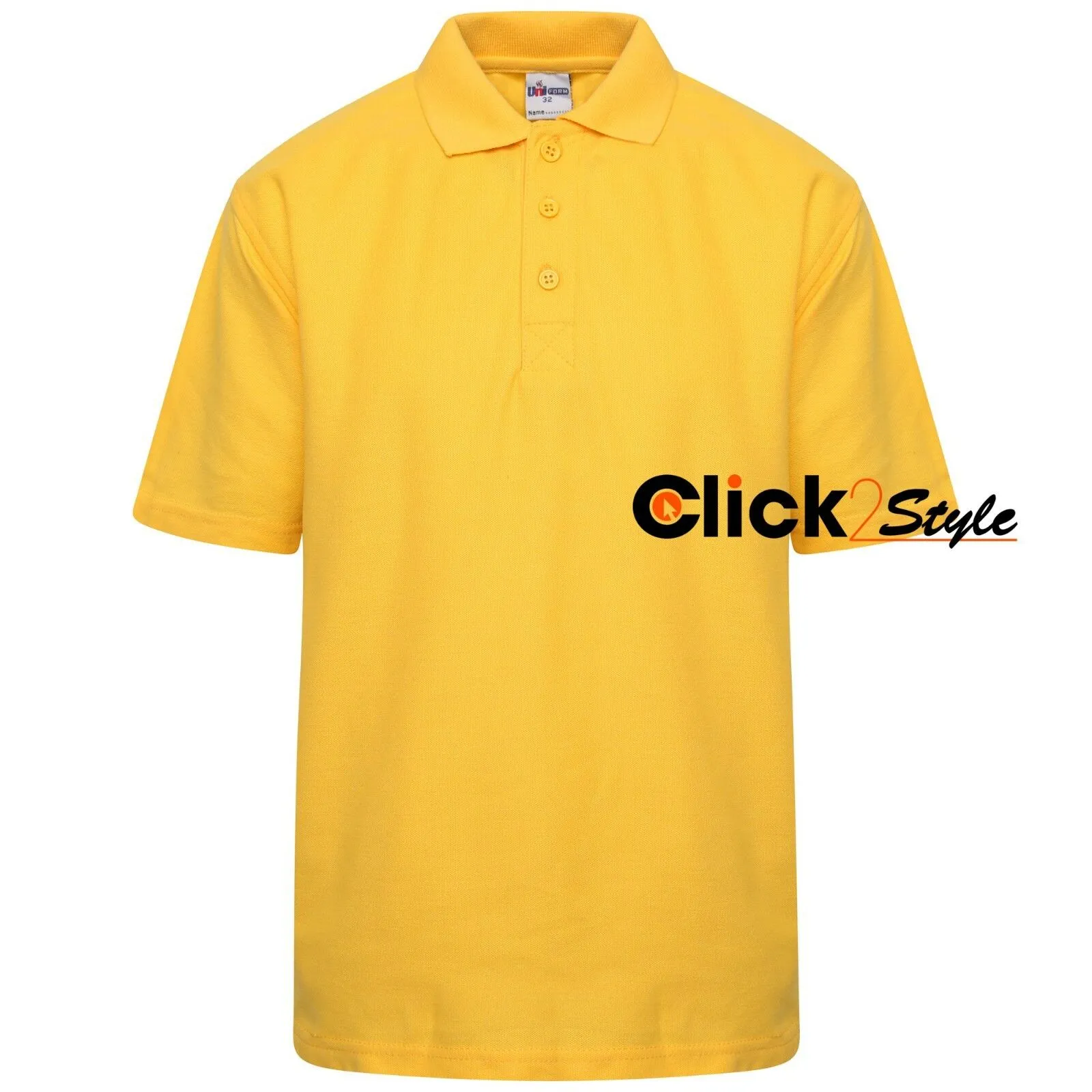 Unisex Kids Polo Shirts Plain Polo T Shirt Boys Girls Polo School Uniform -  Gold / Dark Yellow