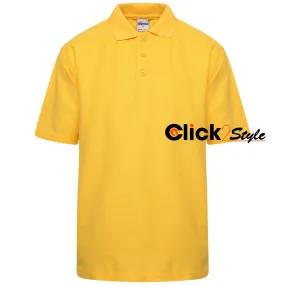 Unisex Kids Polo Shirts Plain Polo T Shirt Boys Girls Polo School Uniform -  Gold / Dark Yellow