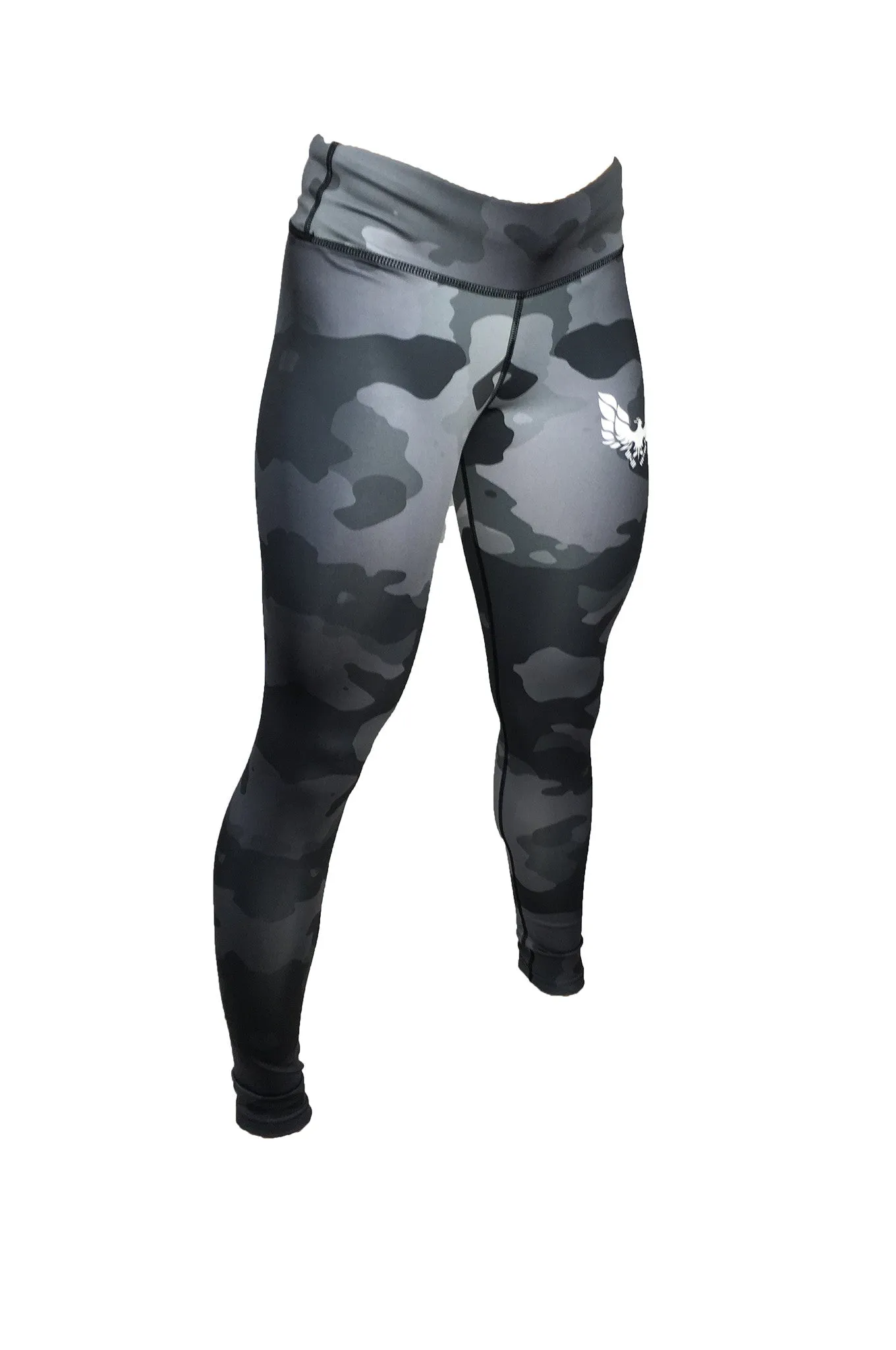 Women's Grey camo gym leggings - by getmybodyfit