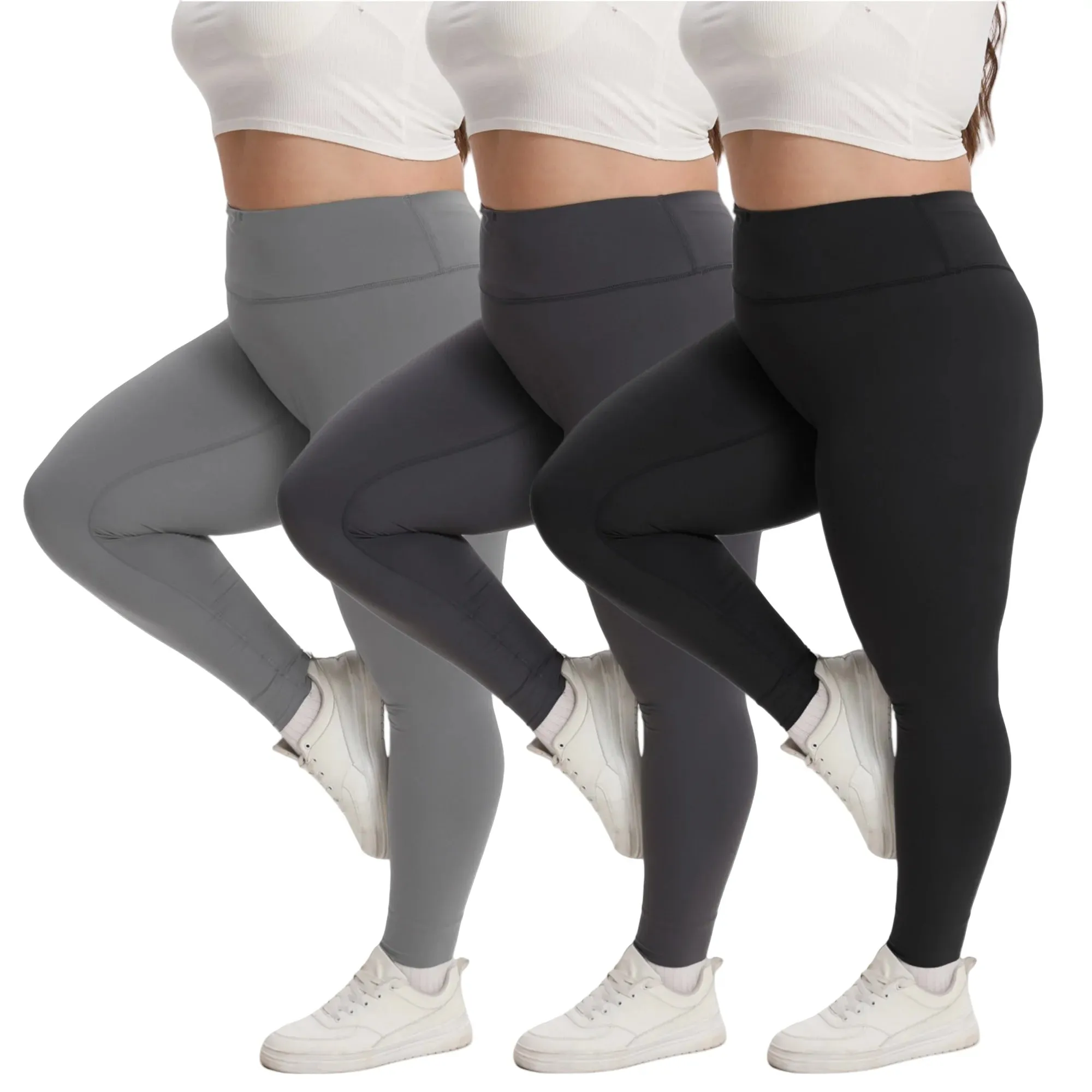 Women's Plus Size High Waist Stretch Yoga Leggings - Soft, Breathable Gym Sport Pants