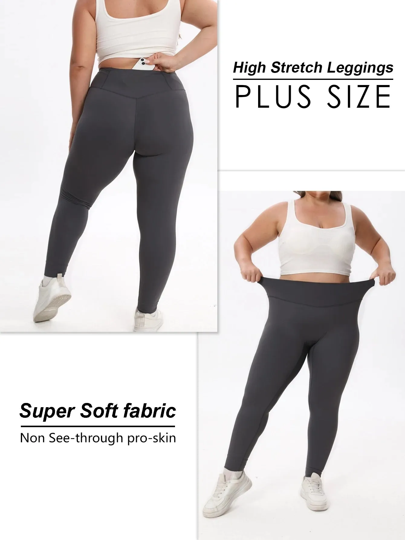 Women's Plus Size High Waist Stretch Yoga Leggings - Soft, Breathable Gym Sport Pants