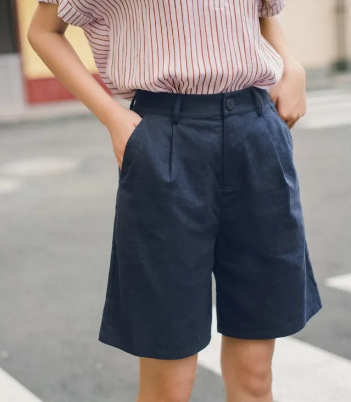 Women's Summer Casual Cotton Mid Waist Shorts